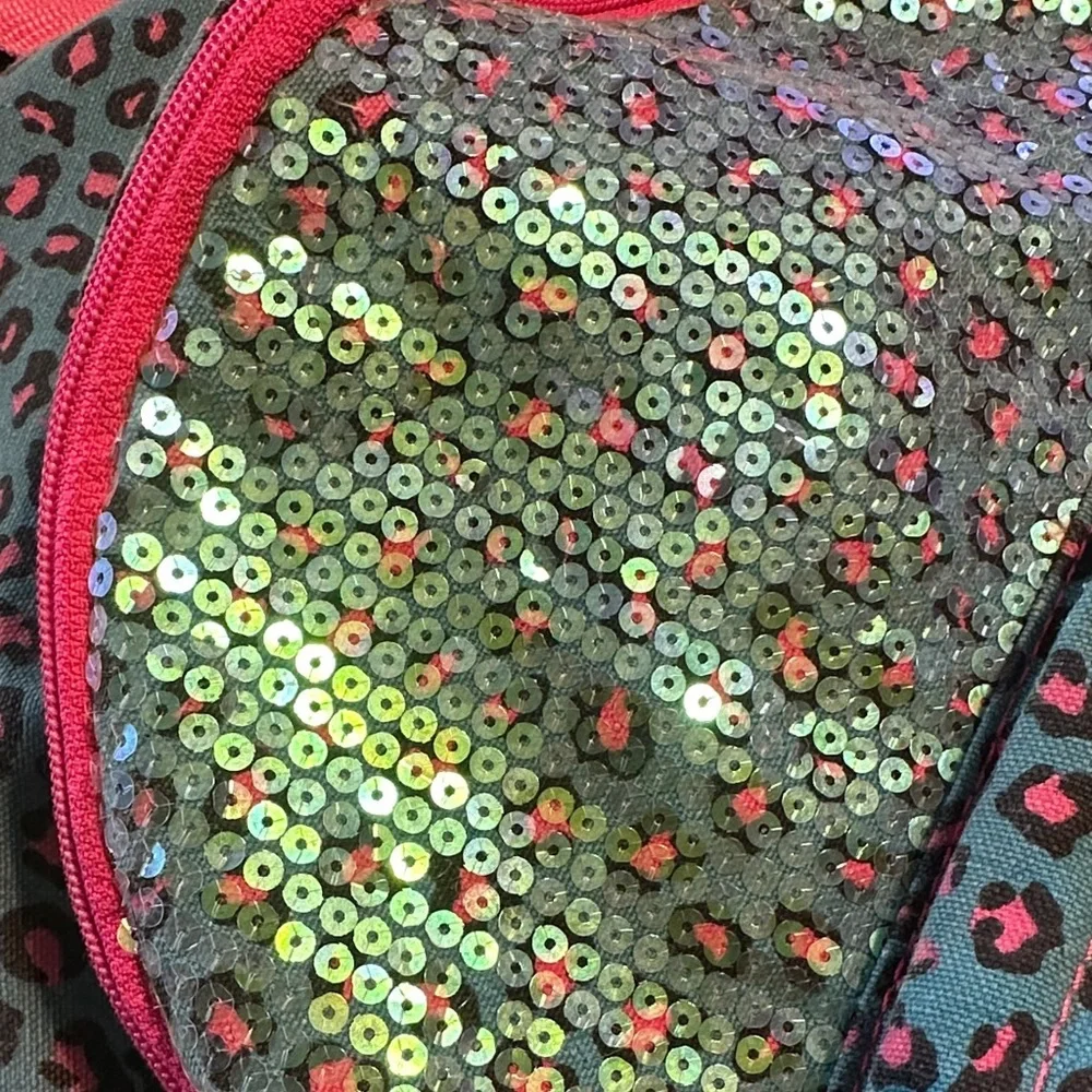 Sequin Leopard Print Backpack